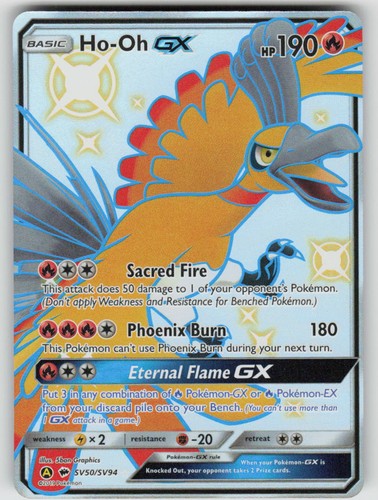 Ho-Oh GX Holo SV50/SV94 Shiny GX Rare Hidden Fates Shiny Vault Pokemon NM