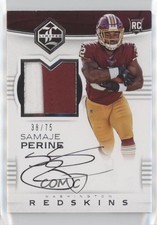 2017 Panini Limited Rookie Spotlight Silver 38/75 Samaje Perine Patch Auto 1u6