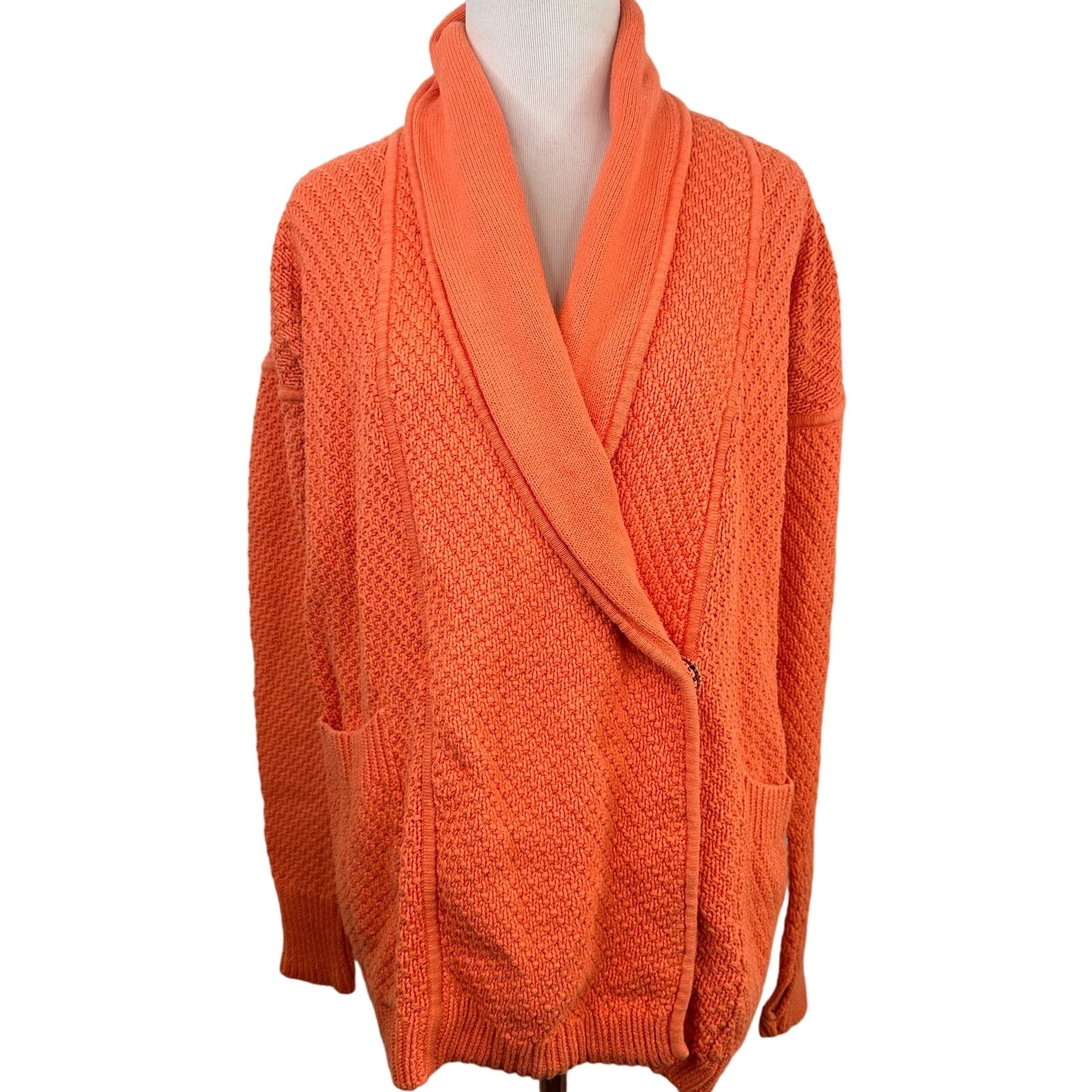 Lululemon Orange Post Practice Wrap Cardigan Swea… - image 1