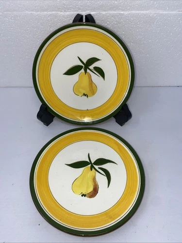 2 Vintage Stangl Pottery Fruit Pear Bowls, 7.5in