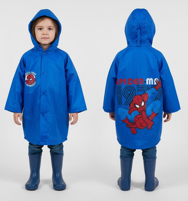 Spiderman Marvel Regenjacke Wasserdicht 4-9 Jahre Mantel Blau Poncho