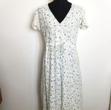 Christy Dawn Off White Blue Floral Dress Size Petite XL PXL