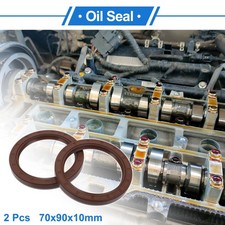 Oil Seal Seal Ring Rotary Shaft Seal FKM Rubber 70x90x10mm Brown 2 Pcs