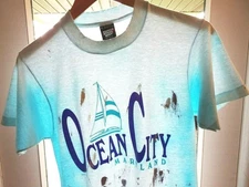 S/M Vtg 90s Ocean City MD Distressed Surf Skate Punk Single Stitch 50/50 T-Shirt