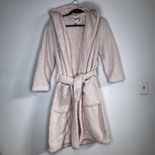 Pottery Barn Teen Pink Sherpa Hooded Robe XS/S Fleece Bathrobe 7795450 R 