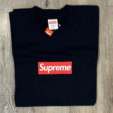 FW14 Supreme Navy 20th Anniversary Box Logo Tee Size M New W/ Tag and Receipt