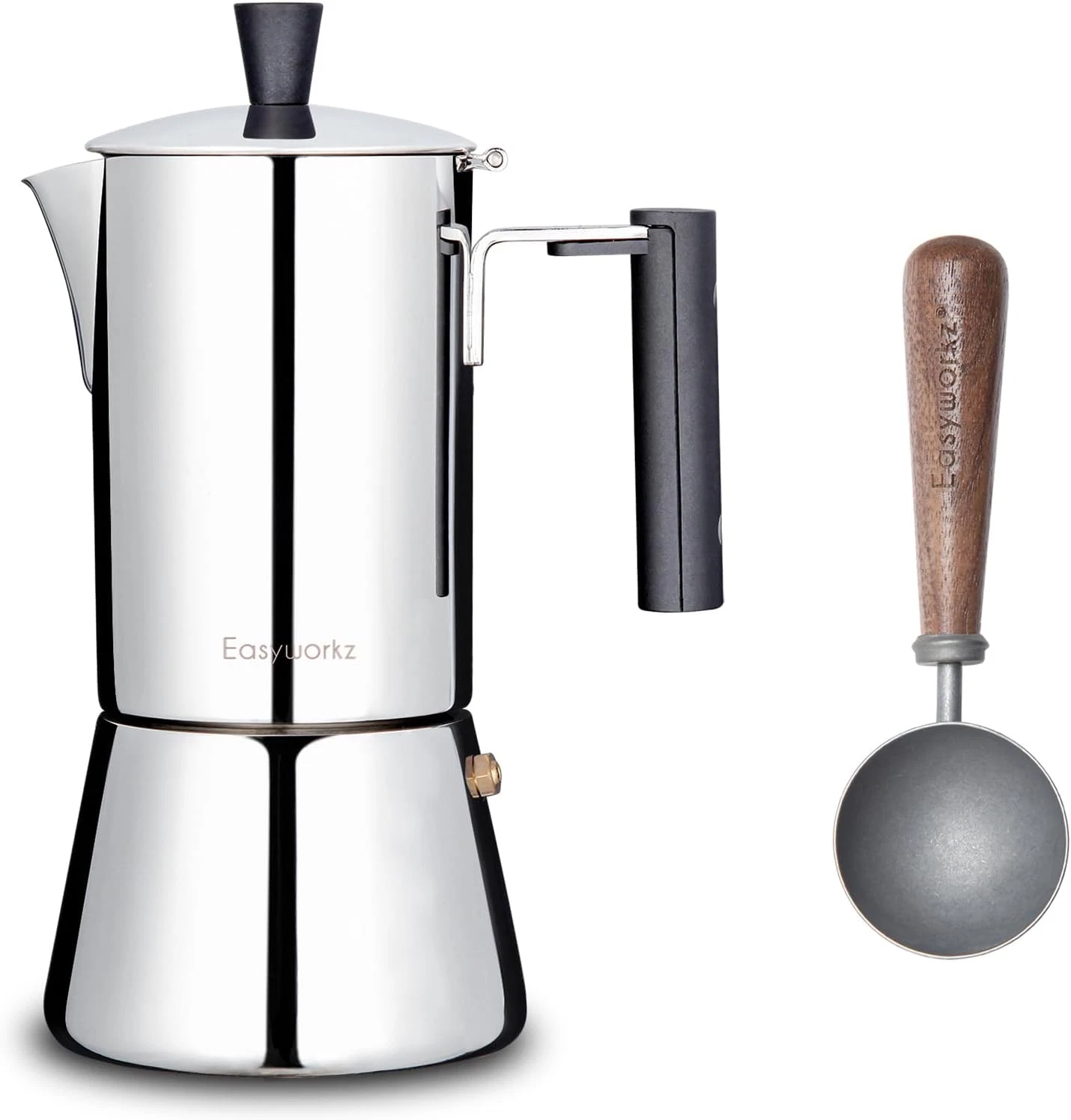 6-Cup Stovetop Espresso Maker with Retro Spoon & Measuring Spoon