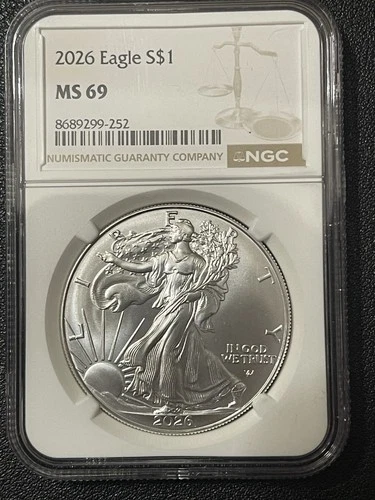 2026 $1 1-oz American Silver Eagle NGC MS69 Brown Label
