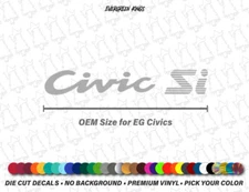 Civic Si Rear Hatch Trunk Decal for 92-95 Honda Civic EF EG EK Resto mod Sticker