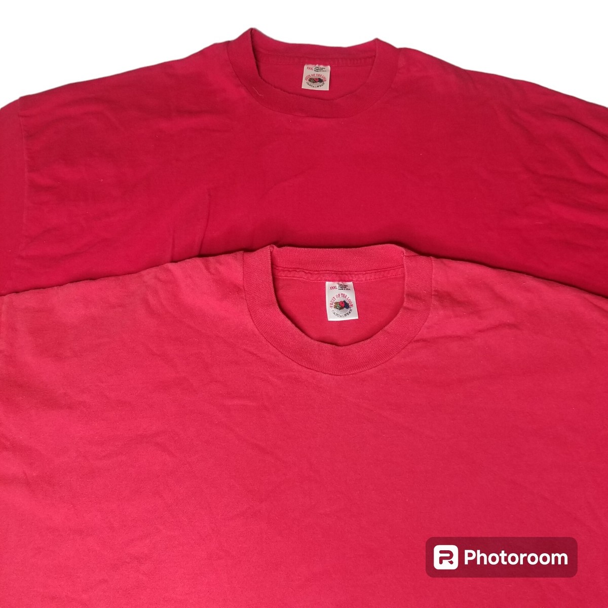 2 Vtg XXXL Fruit Of The Loom Casualwear Blank Red T Shirt USA