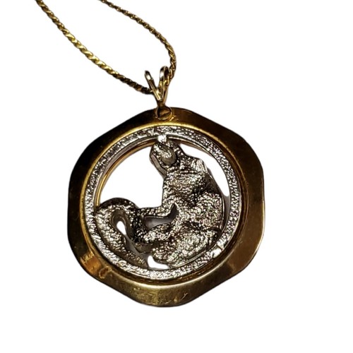 Collar Biagi De Colección Signo del Zodiaco Virgo Colgante Tono Oro y Plata Cadena de 18 - Imagen 4 de 4