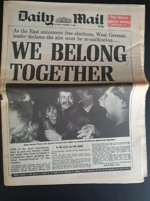 Die Daily Mail Zeitung / Berliner Mauer / Sat 11. November 1989