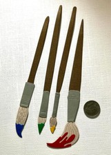 HANDMADE Die Cut / 4 Paint Brushes Scrapbook / Card Embellishment