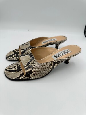 sacs 5th avenue folio collection leather snake kitten heels size 8 made in italy