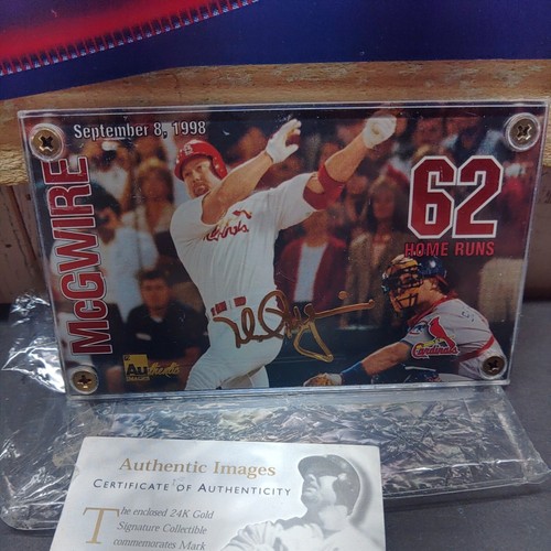 Mark McGwire September 8, 1998 24k Gold Signature 62 Home Runs Card MLB-S27-98