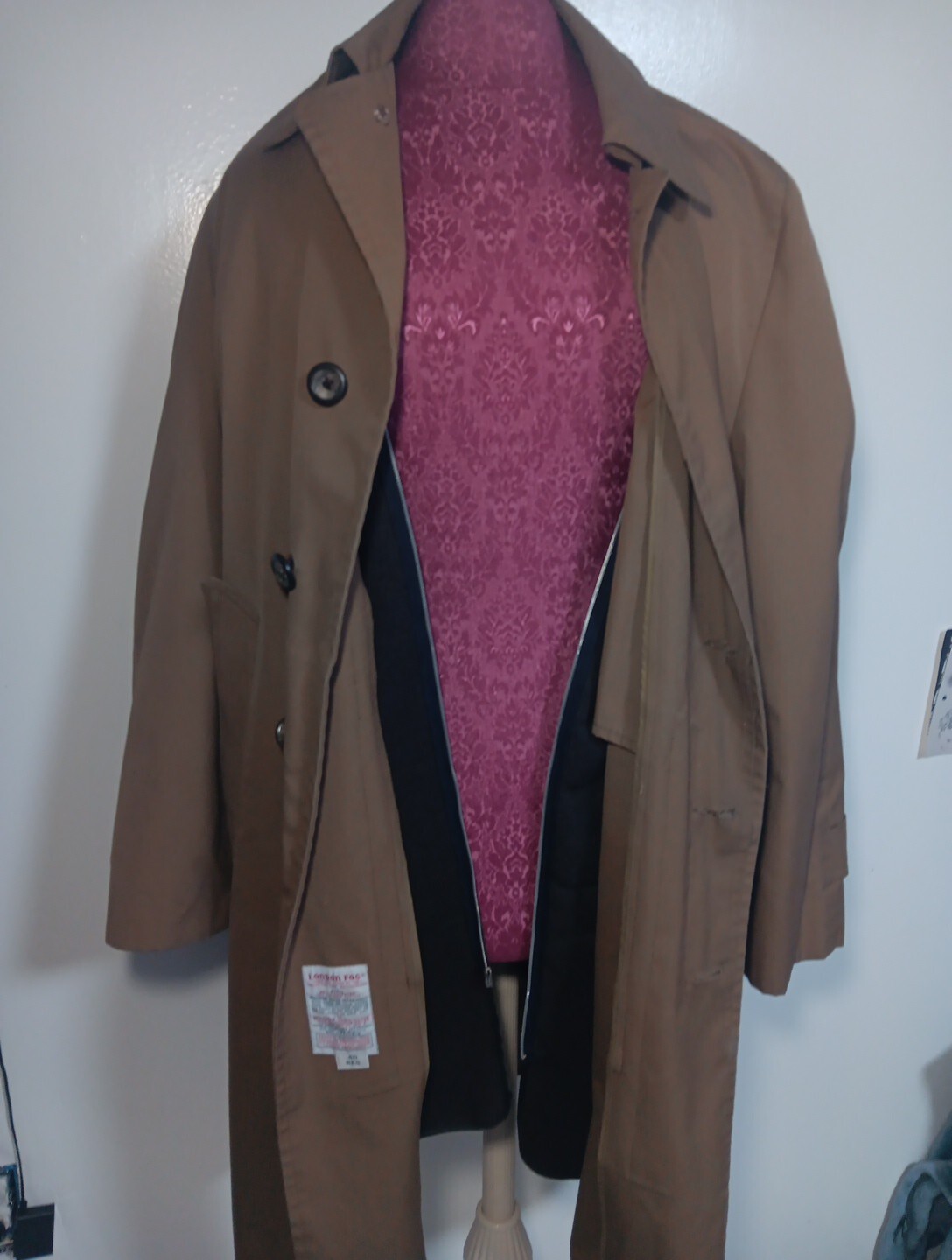 Vintage London Fog Trench Coat Classic Style Waterproof Design