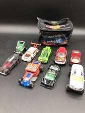 Mixed lot hot wheel cars with collectors toy carrying case