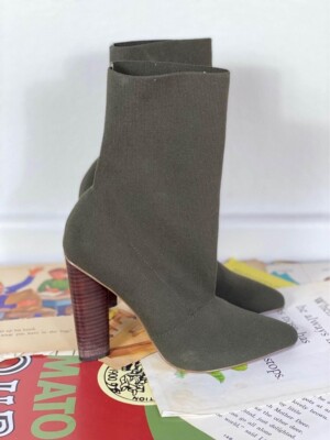 Steve Madden Sock High Heel Boots Green UK