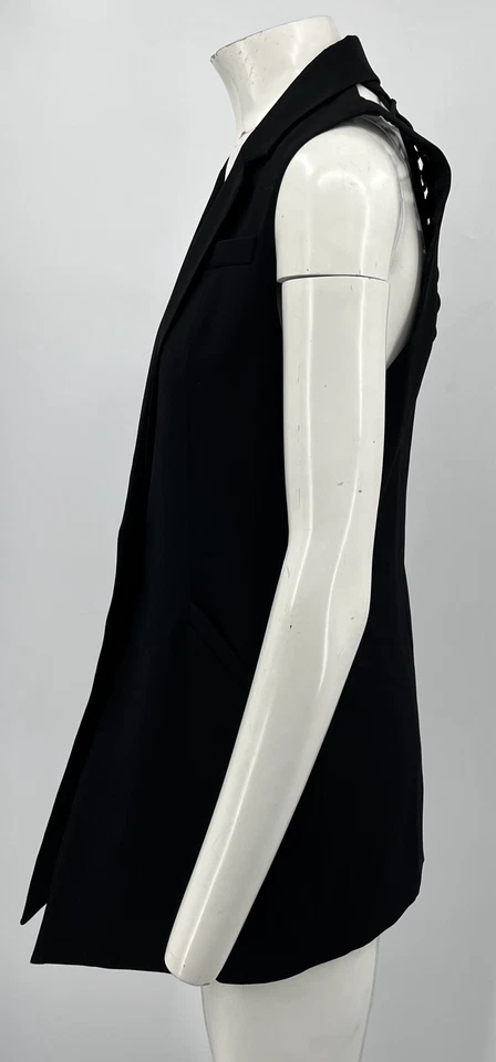 Chaleco Blazer HH Haute Hippie Negro Sin Mangas Talla 8 Nuevo con Etiquetas Foto 2 de 4