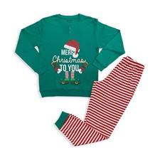 Pyjama De Noël Homme Long Garçon Elfe Noël Chaud Coton Oronero 5782