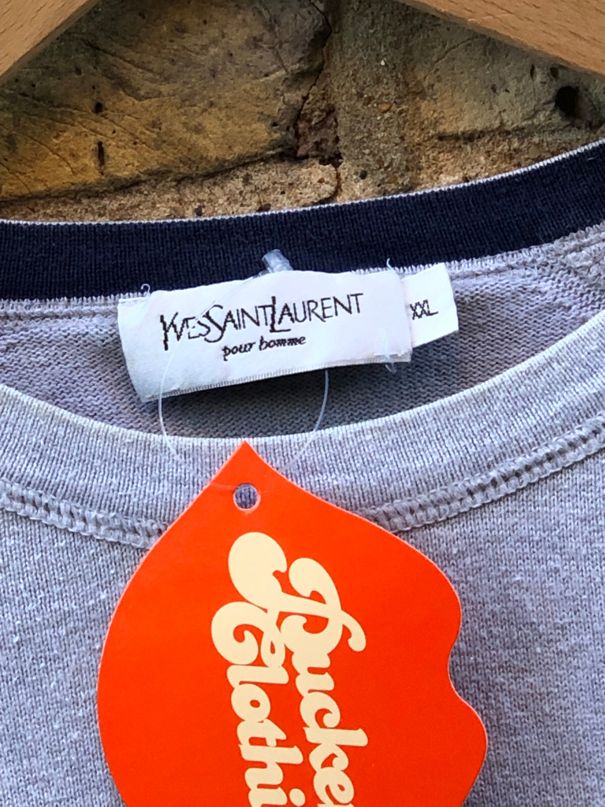 YVES SAINT LAURENT maglione uomo XXL felpa pullover maglione grigio vintage anni 90