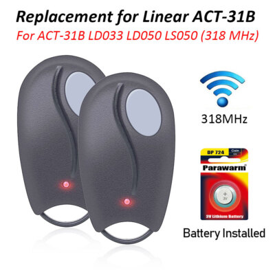 Transmisor de control remoto Linear Multi-Code MCT-3 DNT00089 318 MHz 1 botones