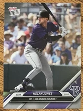 2024 MLB Topps Now Road To Opening Day Card Nolan Jones, Rockies, OD-261