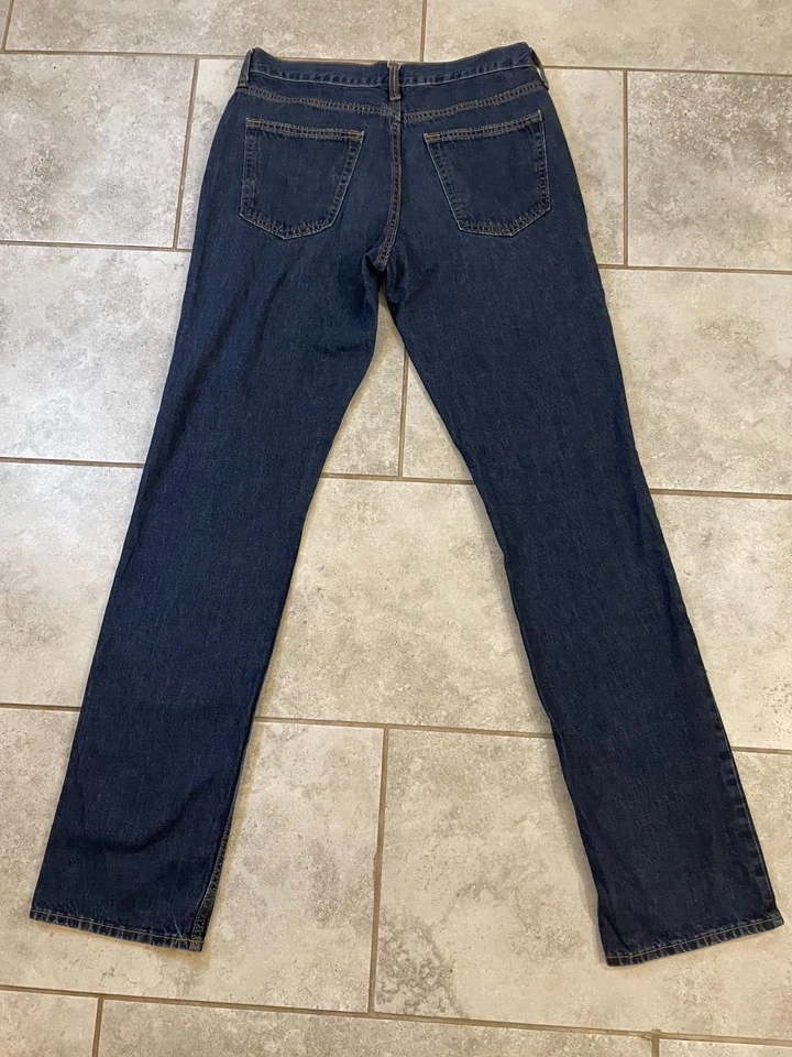 Old Navy  Straight Leg Cotton Blue Jeans Mens Fits Size 32 x 36 - Image 2 of 4