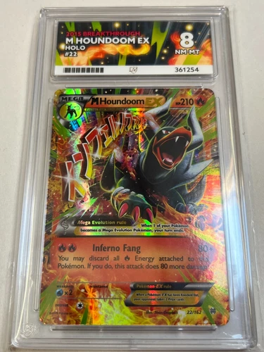 Pokemon TCG M Houndoom EX 22/162 Breakthrough (2015) - UK Ace Grading 8