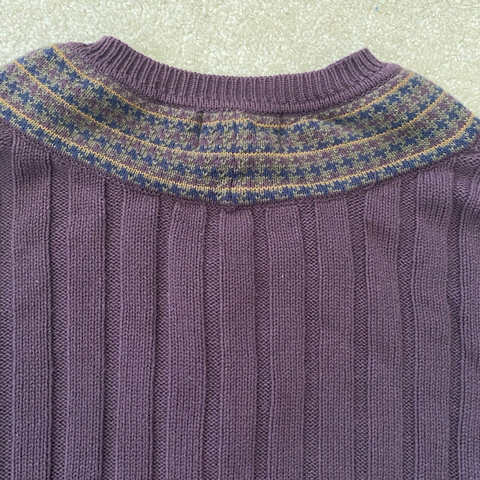 Woods & Gray Men's Purple Sweater V-Neck Sz L Cot… - image 6