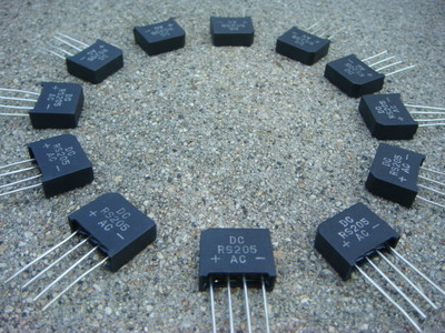 One Lot 400 Bridge Rectifiers [600V, 2A] RS205 (KBP06) - New and Unused