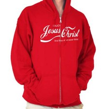 Christian Enjoy Jesus Christ Never Thirst Sweatshirt Zip Up Hoodie Men Women