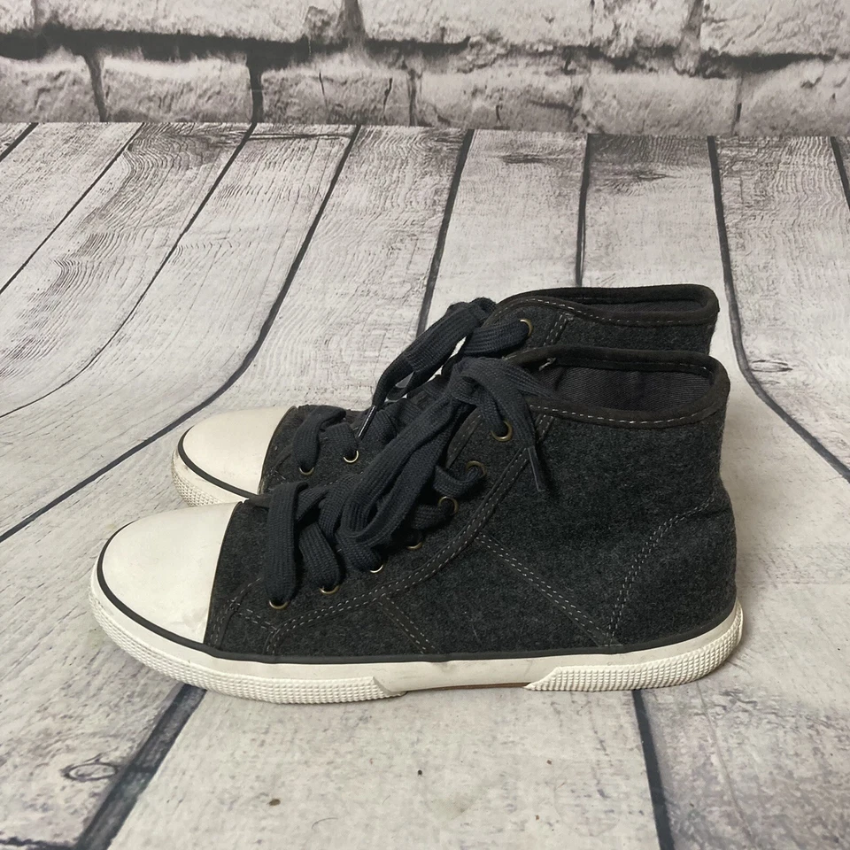 Zapatilla deportiva Lauren by Ralph Lauren para mujer talla 8B caña alta enero II franela gris y2k Foto 4 de 4