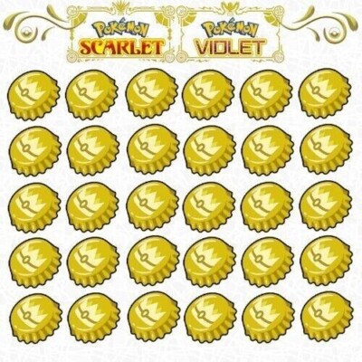 Pokemon Scarlet Violet - GOLD BOTTLE CAP x30 -IV IVs Caps Hyper Training Item 