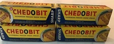 VINTAGE 4 Pc LOT 2 LB CHEESE SPREAD BOX CHEDOBIT A&P CARDBOARD PACKAGE 60s PAPER