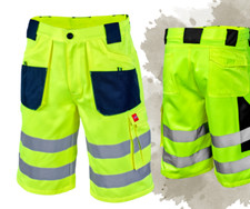High-Visibility FLASH Knee-Length Work Shorts Yellow & Black Hi-Vis