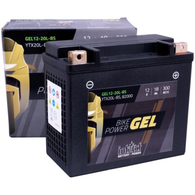 Intact YTX20L-BS 82000 Motorradbatterie GEL 12V/18AH 300A Gelbatterie 