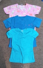 Lot Of 3 Womens Medical Scrub Tops Size XS and XXS