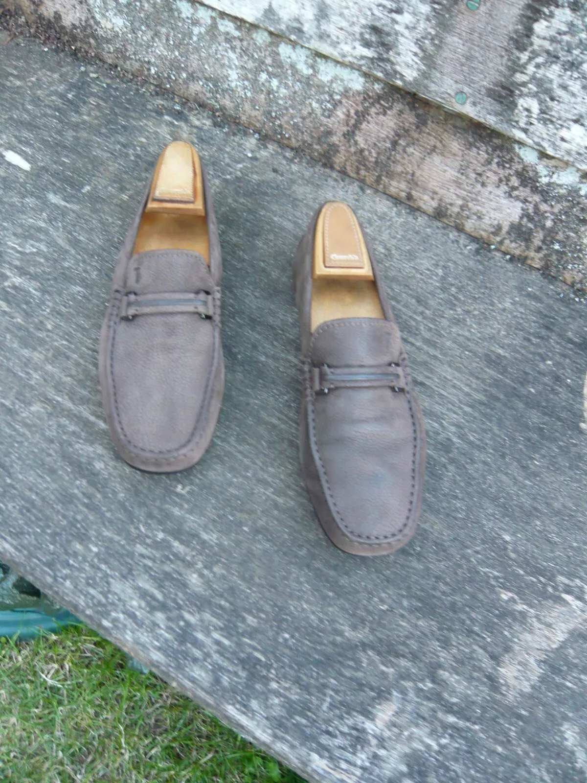 TOD’S MOCASSINI TOD'S SCARPE GUIDA MARRONI PELLE NABUK UK6.5 UOMO OTTIME CONDIZIONI