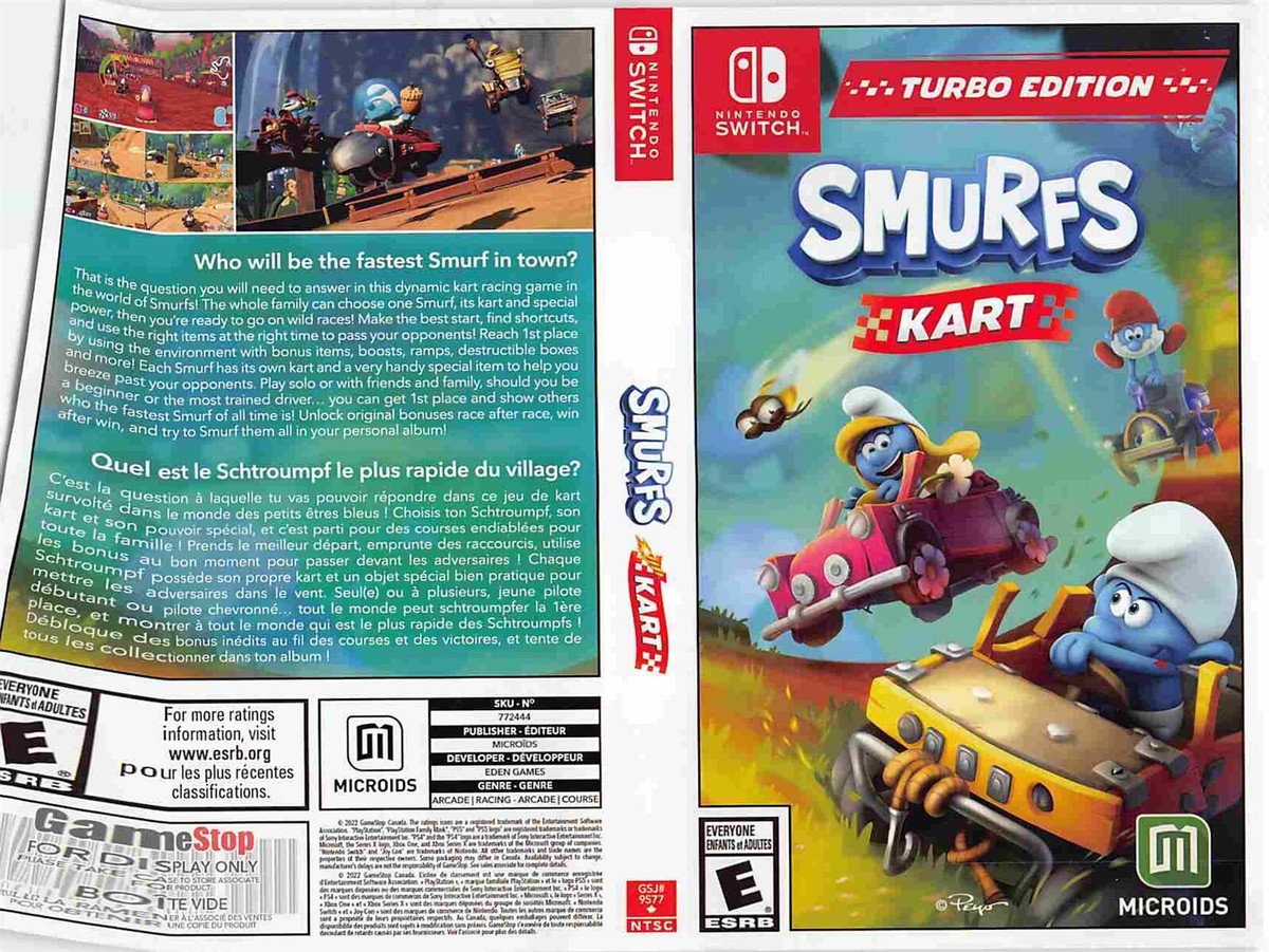 Nintendo Switch SMURFS KART TURBO EDITION store display box art | eBay