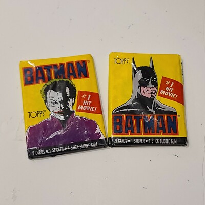 rare 1989 batman cards 1989 Topps Batman Cards, Wax PACK (1st Series) From Box 4 Packs