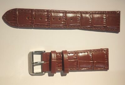 New Elysee Watch Band 205mm Long Leather Brown 24mm E750