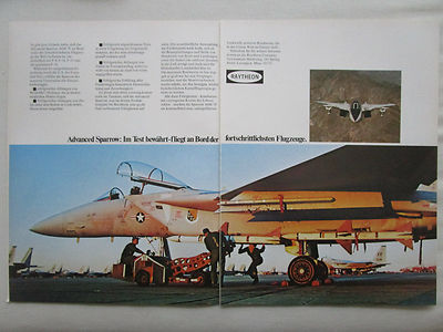 6/1977 PUB RAYTHEON AIM-7F SPARROW MISSILE USAF F-15 F-14 ORIGINAL DEUTSCHE ANZEIGE