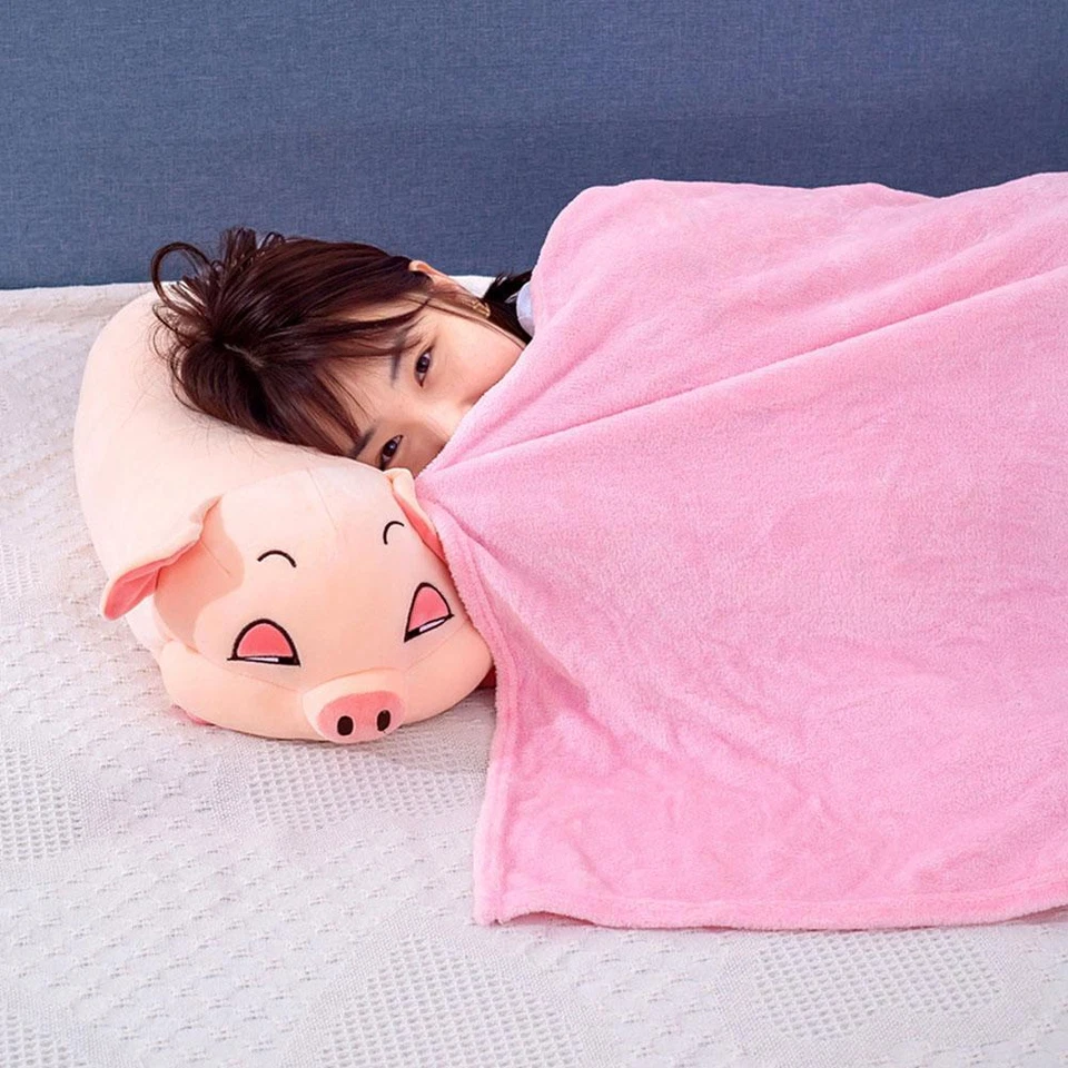 Schwein Puppe Tier Kissen Quilt 2 In 1 Auto Kissen Multi-Funktion Blanke Hot Y5 - Bild 2 von 4