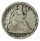 1854 50C Seated Liberty Half Dollar Arrows VG Details #