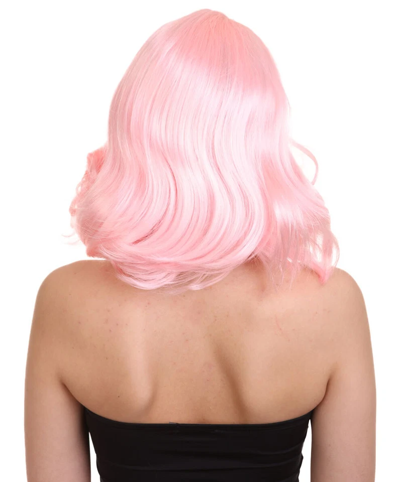 Women Curly Lady Party Ready Fancy Cosplay Light Pink Wig HW-767 (Adult) - Image 4 of 4