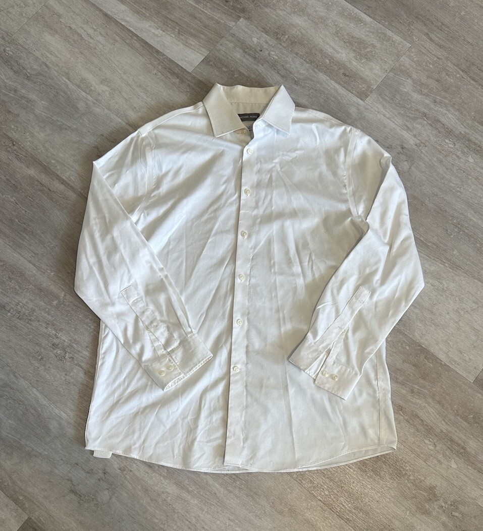 michael kors white dress shirt Men Michael Kors White Button Down Regular Size 16 1/2 32/33