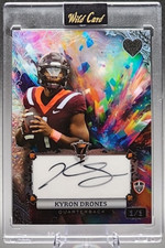 Kyron Drones 1/1 2024 Wild Card 7 Card Auto 1st RC Tie Dye Holo Virginia Tech QB