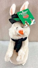 Warner Bros BUGS BUNNY Snowman beanbag plush 9" NWT Christmas 1998