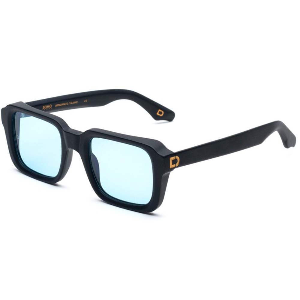 Soho Brick 50 Sunglasses in Mat Black with Blue Lens 100% Authentic-image